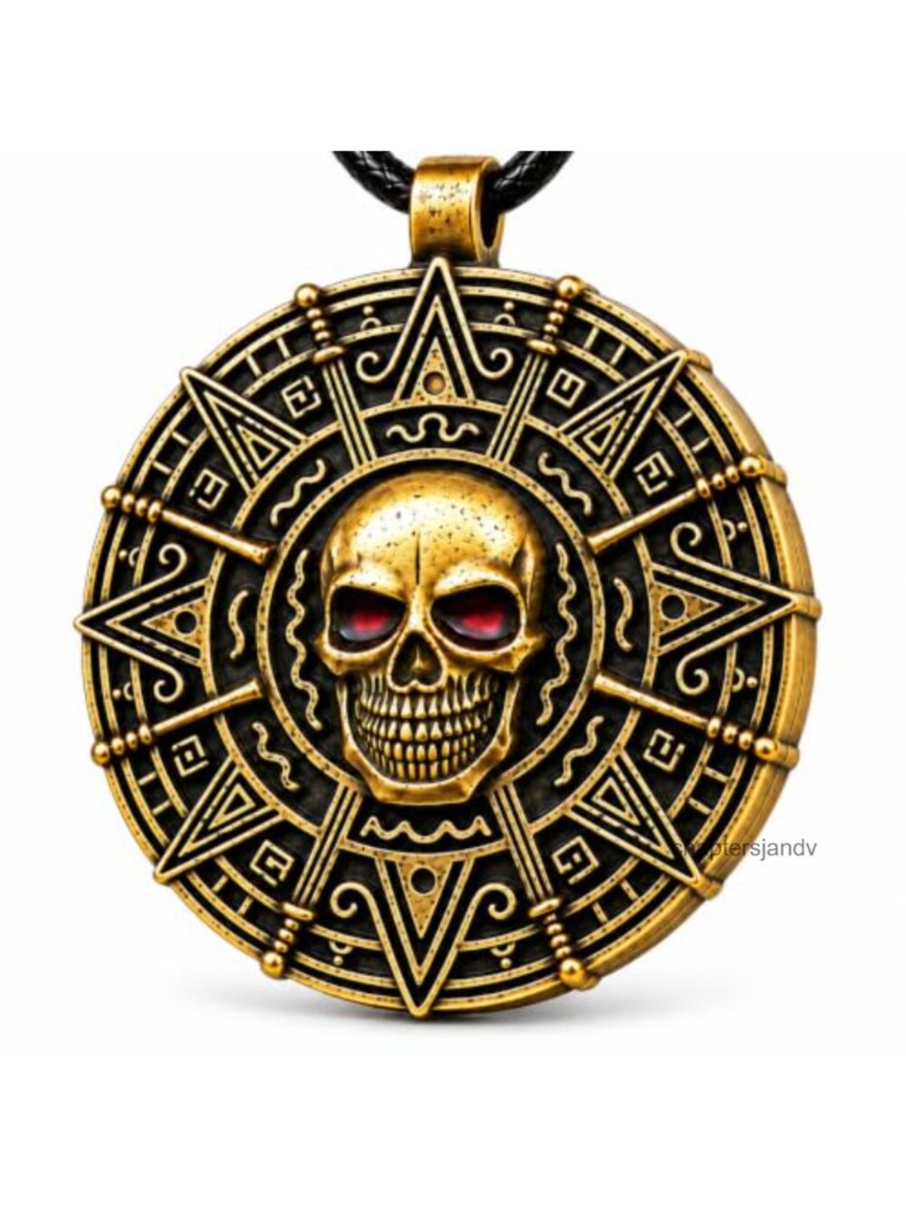 Pirate Skull Medallion Necklace Halloween Costume Jewelry Unisex